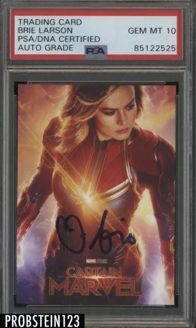 Brie Larson SIGNED Captain Marvel 2019 Marvel Studios PSA DNA AUTO 10