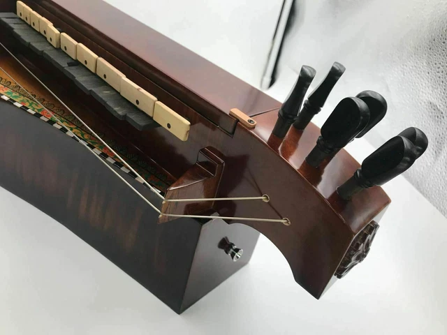 Ancien modèle Hurdy Gurdy, 6 cordes 24 clés, coque d'incrustation purfling bon son 11