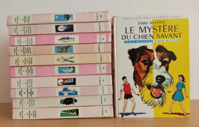 LOT de 11 livres anciens Bibliothèque rose ENID BLYTON série LE MYSTERE