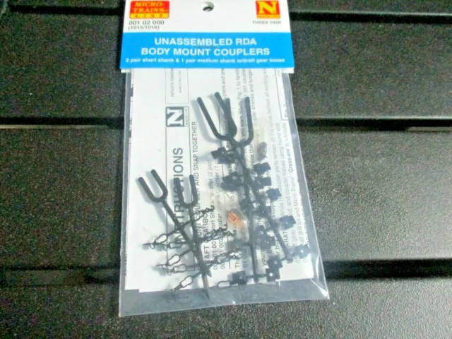 Micro-Trains Stock # 00102000 (1015/1016) Universal Body Mount Couplers N-Scale