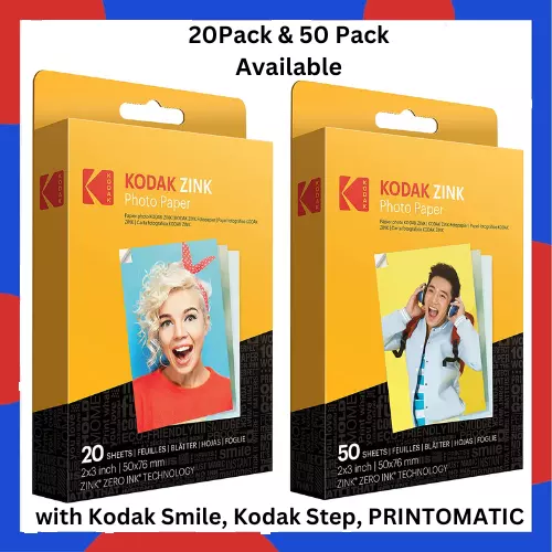 Kodak 2x3 Premium Zink Photo Paper (100 Sheets) & 2x3 Premium Zink  Photo Paper (50 Sheets) Compatible with Kodak Smile, Kodak Step, PRINTOMATIC
