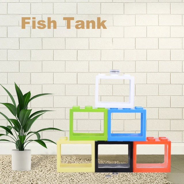 Mini Fish Bowl Compact Portable Goldfish Shrimp Small Fish Tank Multicolor