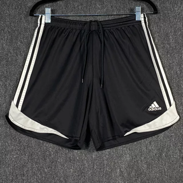 Adidas Climacool Mens Medium Active Shorts Black 3 Stripe Running Drawstring