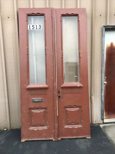 Cm 737 Pair Antique Double Doors 50.5 X 96 X 2“