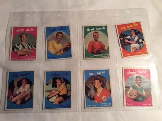 8 Vtg 60s A&BC Football Bubble Gum Cards Black back ABC