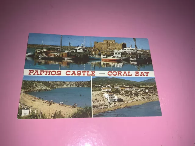 paphos castle coral bay cyprus postcard B12