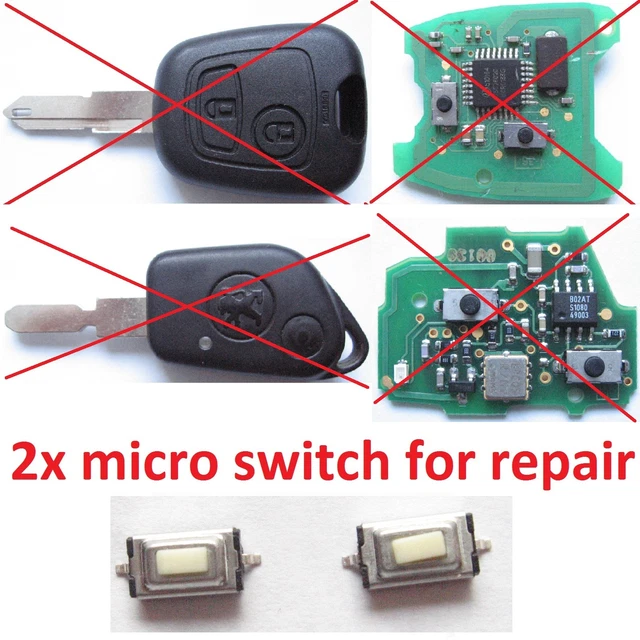Peugeot 206 207 306 307 406 Télécommande Porte-Clés Réparation Micro Bouton Commutateur