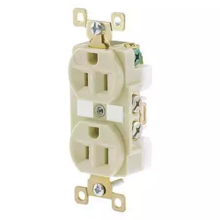 Zoro Select Bry5262i Receptacle, 15 A Amps, 125V Ac, Flush Mount, Standard