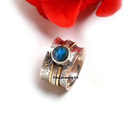 Labradorite Ring 925 Sterling Silver Spinner Ring Meditation Handmade Ring B20