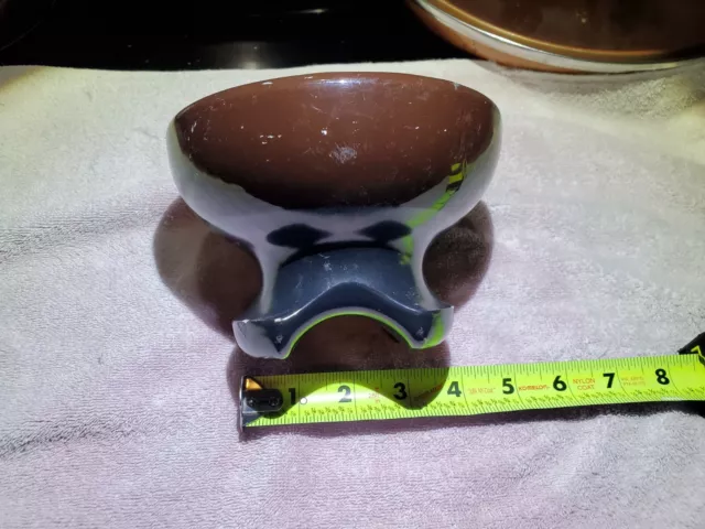 1 large two tone brown black  ceramic  Porcelain Insulator 4