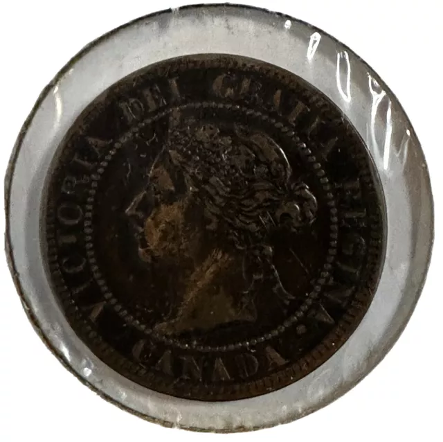 1901 Canada Large Cent One Coin Canadian 1 Penny Queen Victoria Bronze KM#7 EF40