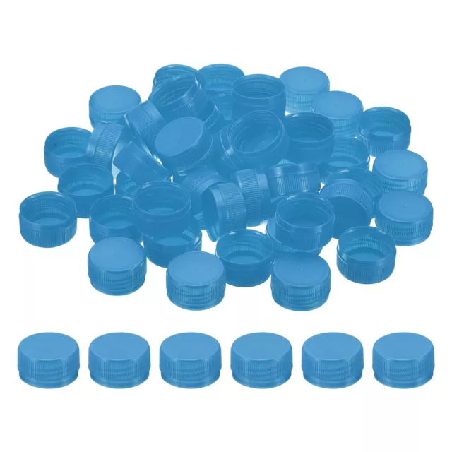 1.2inch Plastic Bottle Caps for Crafts, 50Pcs Bottle Screw Lids, Light Blue