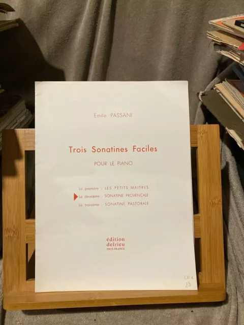 Emile Passani Sonatine Provençale pour piano partition éditions Delrieu