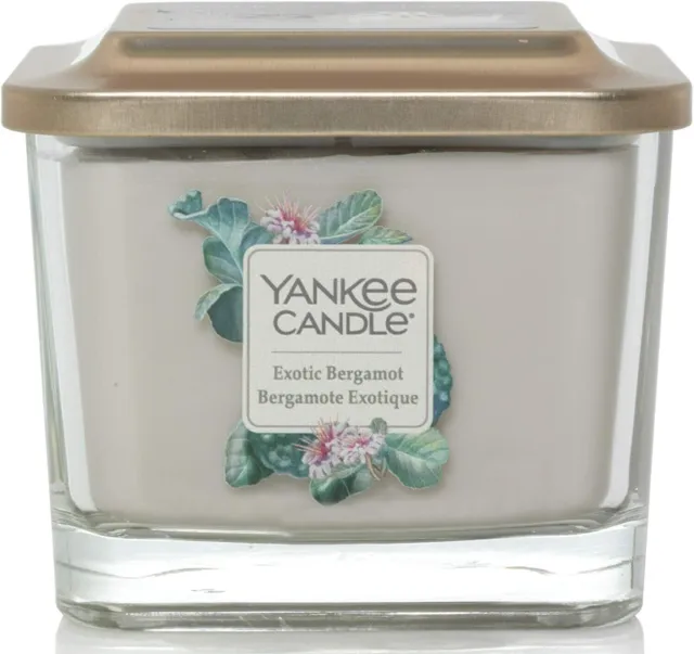 Yankee Candle Exotic Bergamot Medium Jar Natural Home Scent Elevation 3 Wick Lid