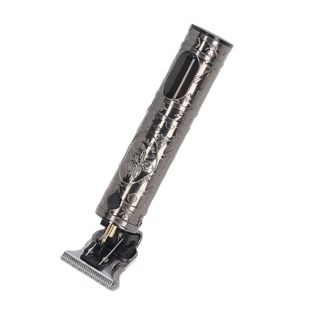 (Skull LCD Silver)Hair Trimmer Rechargeable Hair Trimmer Easy Cleaning Metal