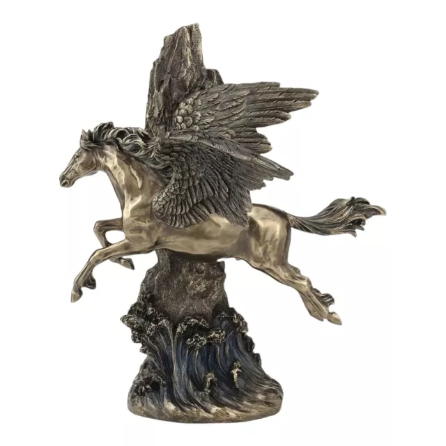 Winged Horse Flying Pegasus God Greek Mythology Statue Sculpture Bronze Finish