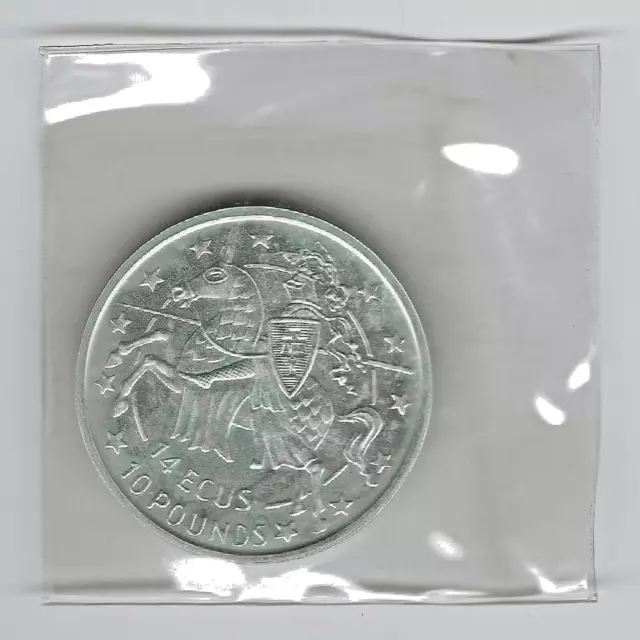 1992 14 Ecus £10 Pounds Gibraltar Silver Coin 0.925 Scarce Proof Condition M275