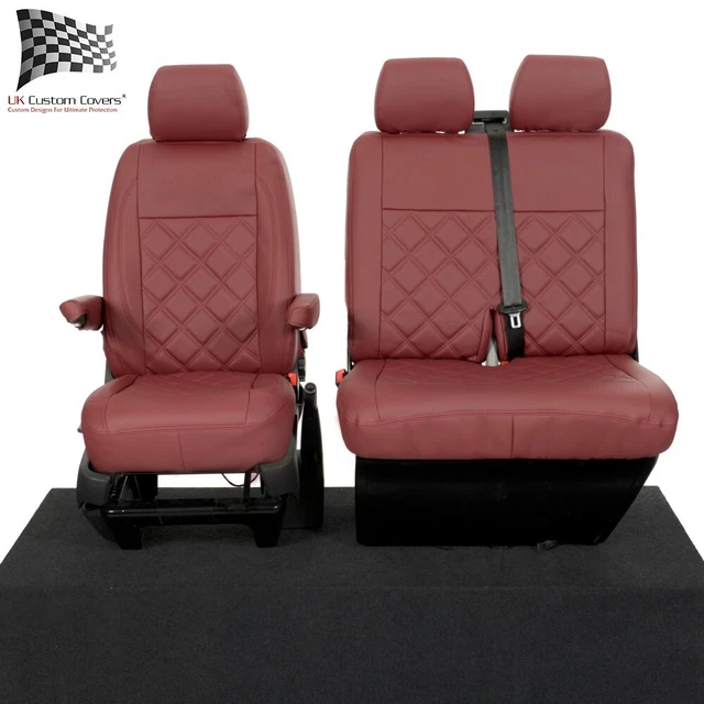 Renault Traffic Crew Cab Front Seat Covers Leatherette Tailored (2014