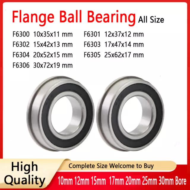 F6300 - F6306 Flange Ball Bearing Double Sealed Deep Groove Bearing Bore 10-30mm