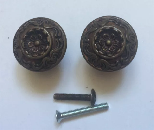 paire de boutons de tiroir en laiton diam 30 mm