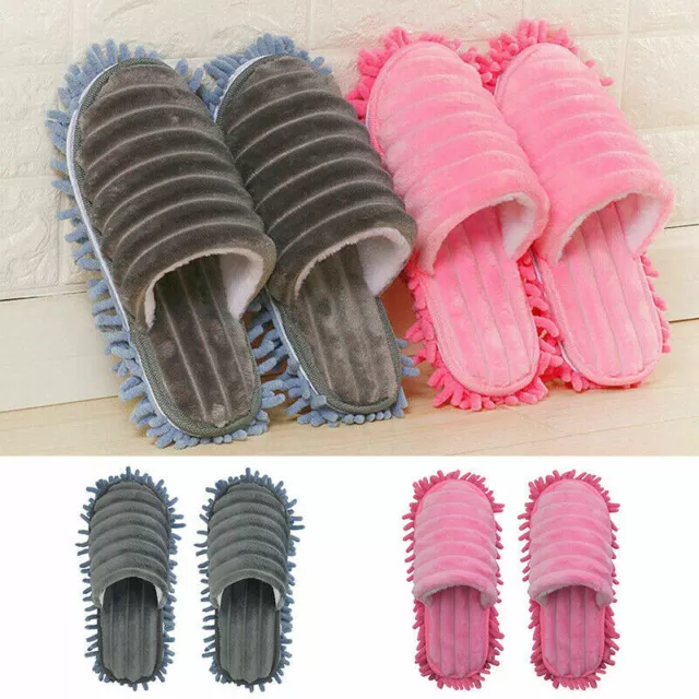 1 Pair Mop Slippers Lazy Floor Cleaning Mops Foot Socks Shoes Quick Polishing UK