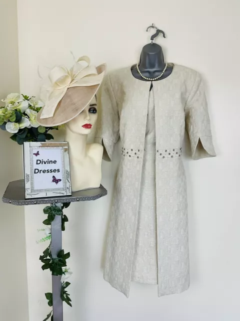 Ella Boo Size 14 Cream & Gold Shimmer  Mother of Bride Groom Wedding Outfit