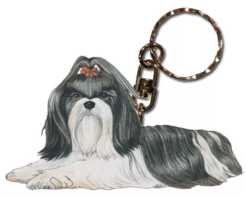 Shih Tzu Keychain Wooden