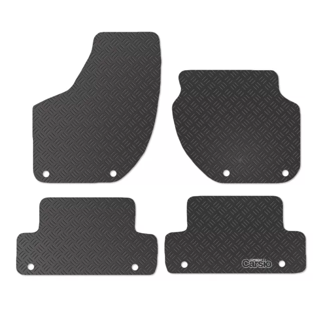 Carsio Rubber Tailored Car Floor Mats for Volvo V40 2013 To 2019 8 Fixings