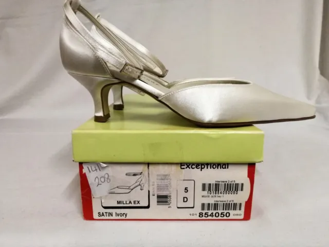 Eccezionale - scarpe da sposa in raso avorio, tacco 2", cinturino alla caviglia, taglia UK 5, EU 38.