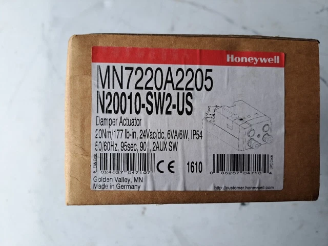 Honeywell MN7220A2205 N20010-SW2-US Damper Actuator