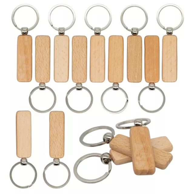 Wood Keychain Blanks, 1.57 Inch Engraving Blanks Key Chain Tag 100Pcs