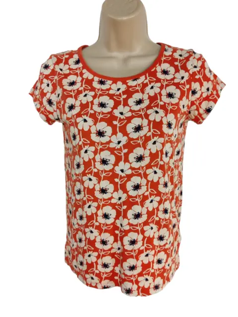 Girls Next Top T-Shirt Age 11 Years Orange Floral Print Summer Pretty Kids 146Cm