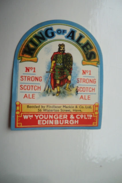Wm Younger & Co Edinburgh Paper Bottle Label Bottled In Hove Sussex