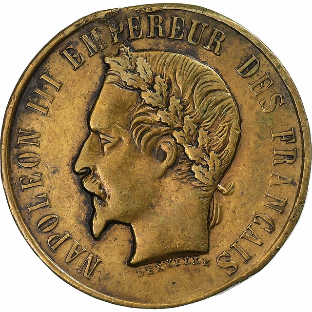 FRANCE. COFFRET MÉDAILLE Napoléon III traité commerce