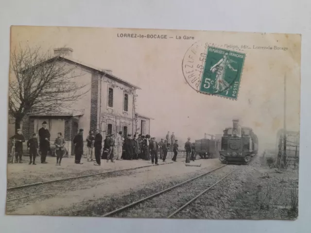 CPA - 77 - LORREZ LE BOCAGE - La Gare - train - animée-