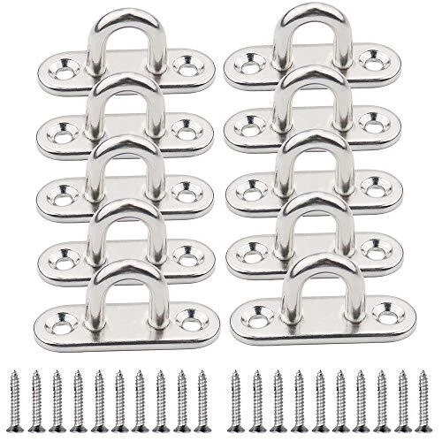 Abimars 10 pièces Plaque Oeillet Acier Inoxydable 304Crochet de Plafond Croch...