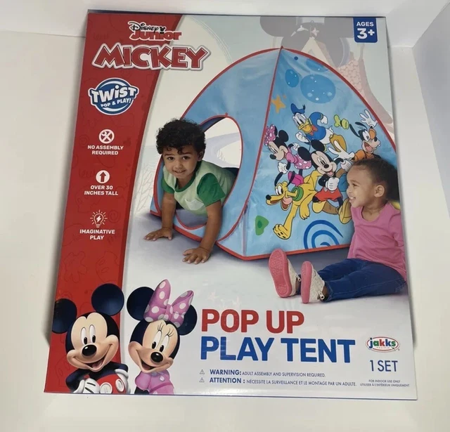 DISNEY JR MICKEY Pop Up Play Tent Indoor Playtime No Assembly req'd