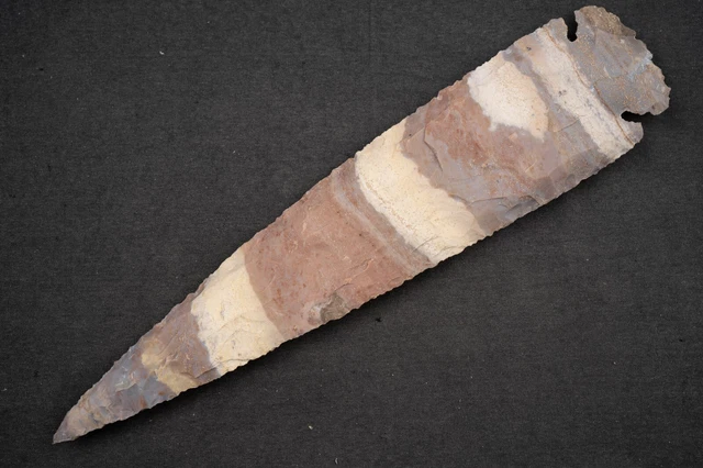 9.1" Flint Spearhead Ohio Collection Spear Point Knife Blade Arrowhead 470
