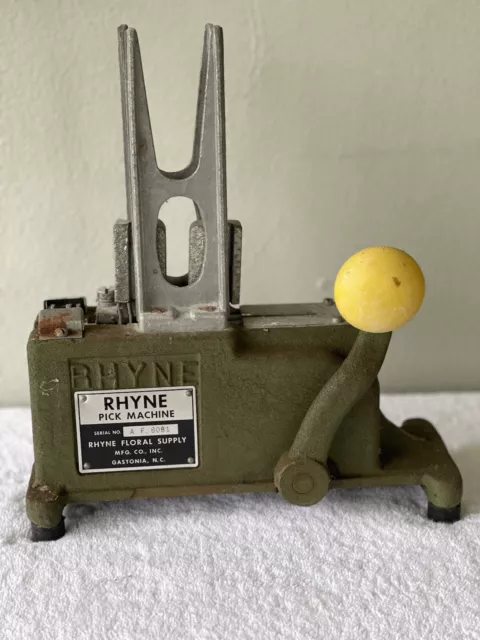 RHYNE STEMMING MACHINE FLORAL PICK MACHINE W/ Weight A.F. 6081