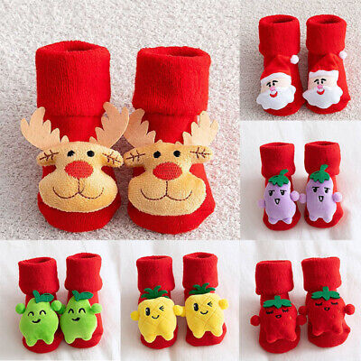 Christmas Short Thicken Print Socks for Infant Cotton Toddlers Children's Socks