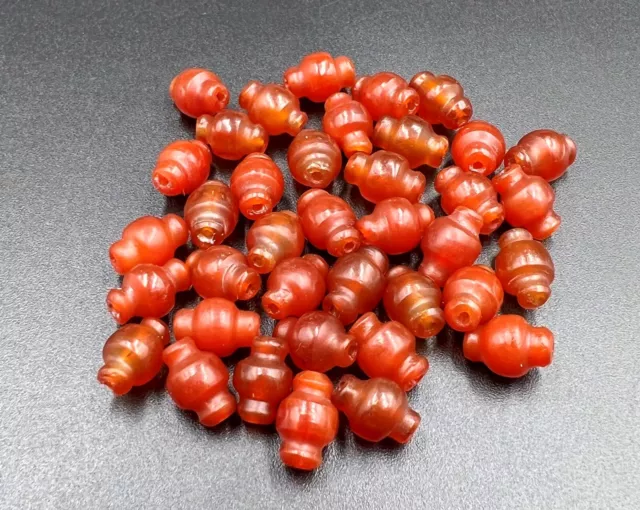 South East Asian Burmese Pyu Pagan Vintage Antique Carnelian Agate Stone Beads