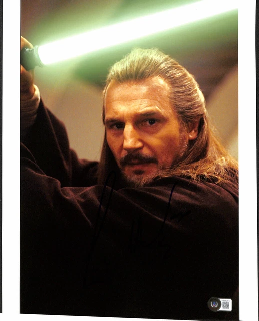 Liam Neeson Qui-Gon Jinn Star Wars Signed 11x14 Photo Beckett (Grad Collection)