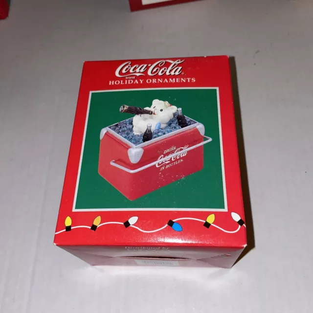 Vintage 1996 Coca Cola Brand Holiday Ornament, Baby polar bear BNIB