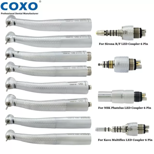 COXO Dental Fiber Optic LED Turbine Handpiece For KAVO Sirona NSK WH Coupling