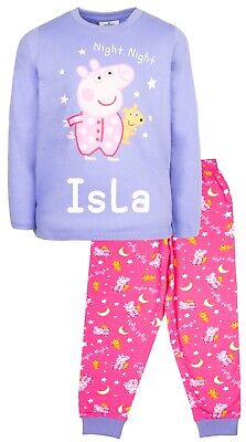 Peppa Pig - Personalised Kids Pyjamas - Pink & Purple Long Sleeve Pyjamas