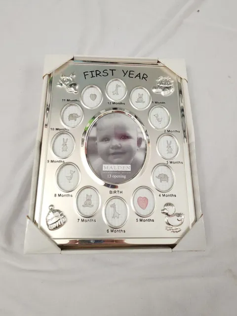 Malden First Year Silver Infant Photo Frame #BT106