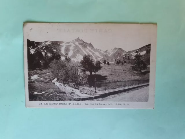 carte postale ancienne du Puy-de-Dôme 1927 le Mont-Doré le Pic de Sancy