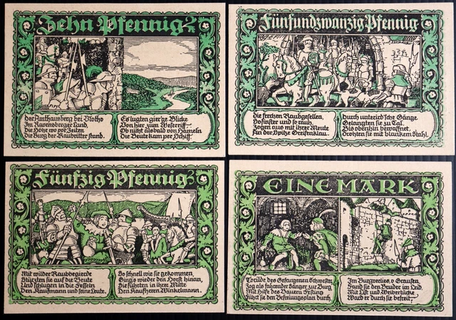 VLOTHO "Heinrich Meyer: Robber-Knights" XX-RARE complete series German Notgeld