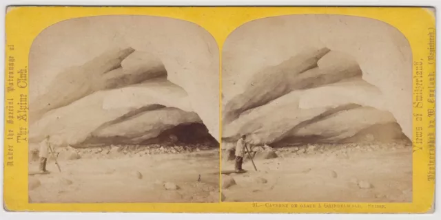 Alpine Club stereoview-Switzerland and Caverne de Glace a Grindelwald