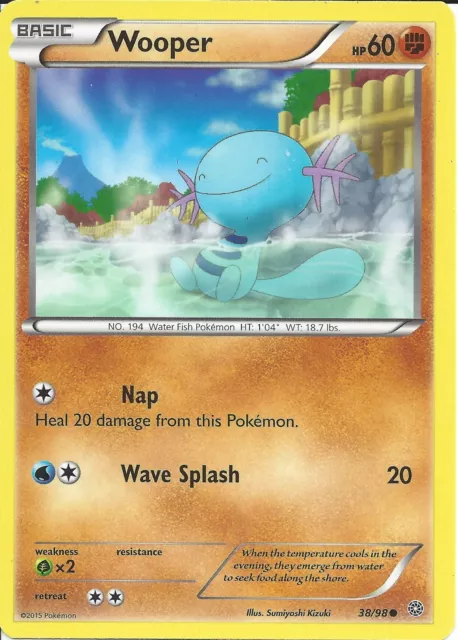 38/98 Wooper Common Card: Pokemon Trading Card Game XY-07 Ancient Origins